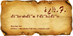 Ábrahám Fábián névjegykártya